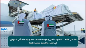 30 طن فقط.. الإمارات تعزز جهودها العاجلة لمواجهة تفشي الكوليرا في تشاد بأضخم شحنة طبية